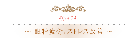 眼精疲労・ストレス改善